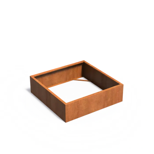 Plantenbak Carrez zonder bodem cortenstaal 140x140x40 cm