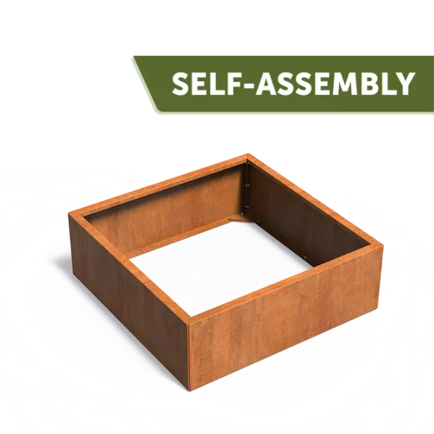 Plantenbak Carrez Connect zonder bodem cortenstaal 120x120x40 cm