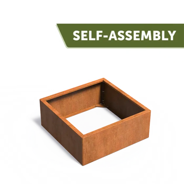 Plantenbak Carrez Connect zonder bodem cortenstaal 100x100x40 cm