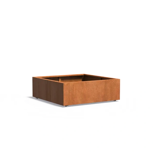 Plantenbak Carrez met wielen cortenstaal 120x120x40 cm