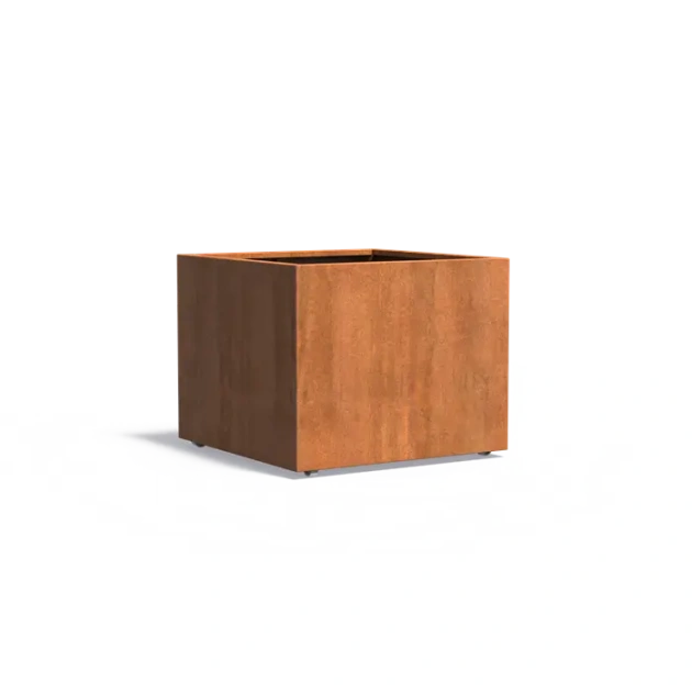 Plantenbak Carrez met wielen cortenstaal 100x100x80 cm