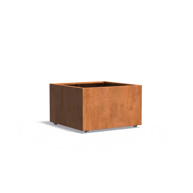 Plantenbak Carrez met wielen cortenstaal 100x100x60 cm