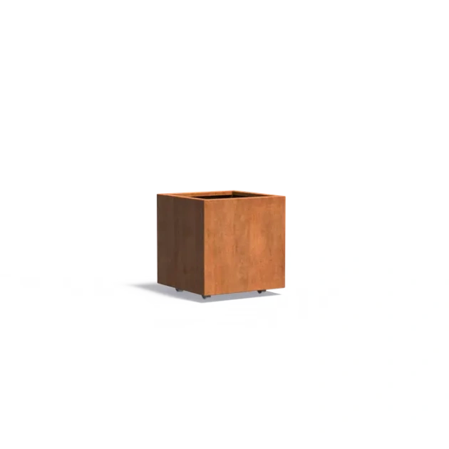 Plantenbak Carrez met wielen cortenstaal 60x60x60 cm