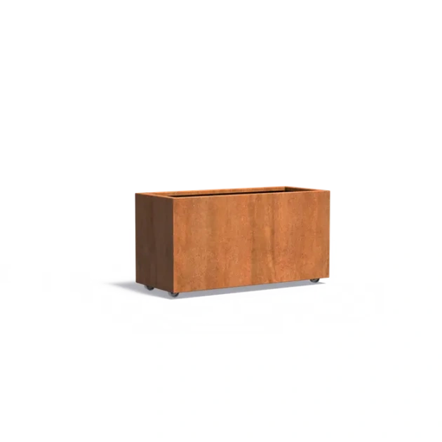 Plantenbak Carrez met wielen cortenstaal 120x50x60 cm