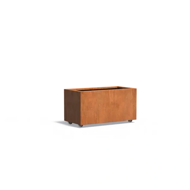 Plantenbak Carrez met wielen cortenstaal 100x50x50 cm