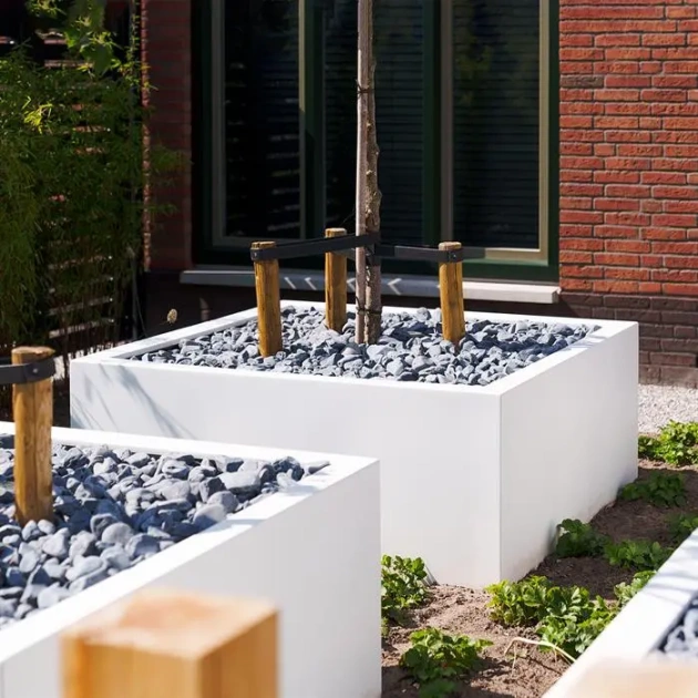 Plantenbak Carrez met bodem polyester 200x200x40 cm