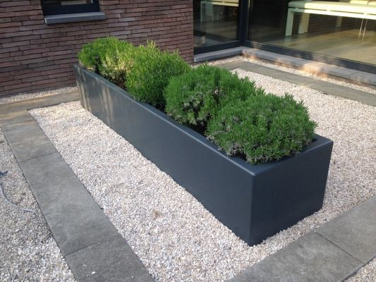 Plantenbak Carrez met wielen polyester 150x50x60 cm