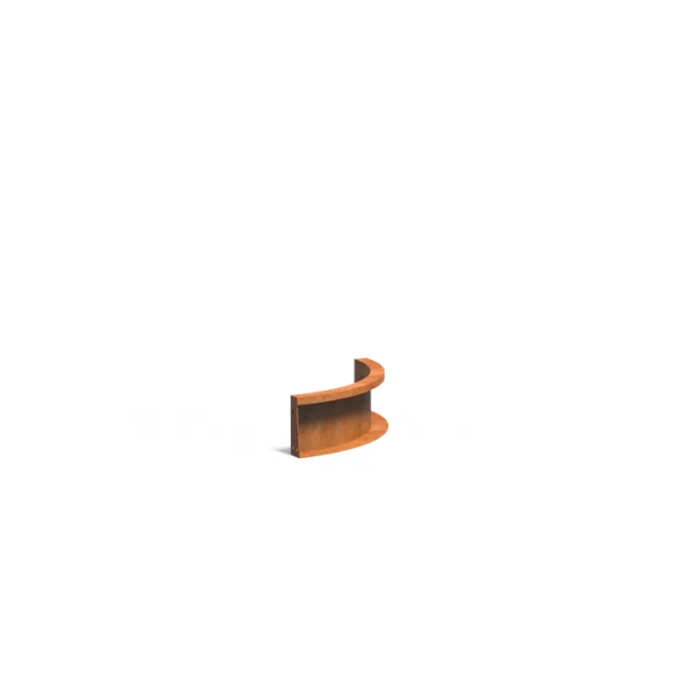 Keerwand binnenbocht Cortenstaal 2 mm 50x50x20 cm