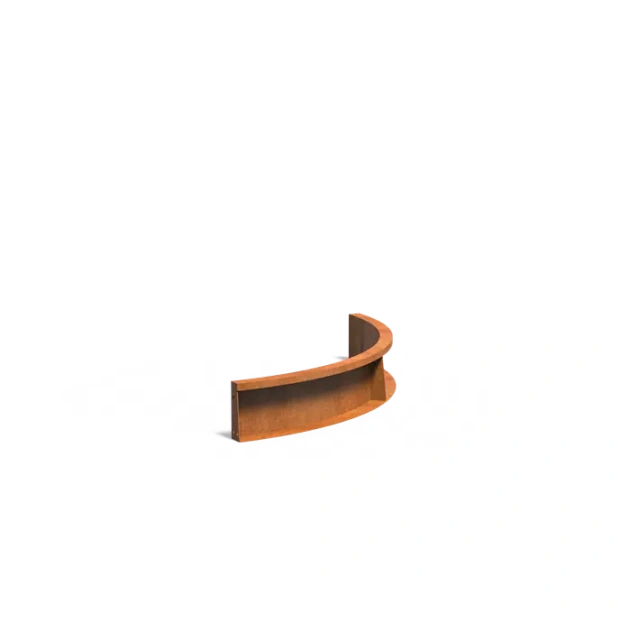 Keerwand binnenbocht Cortenstaal 2 mm 100x100x20 cm