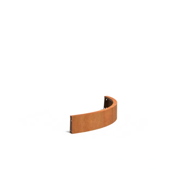 Keerwand buitenbocht Cortenstaal 2 mm 100x100x20 cm
