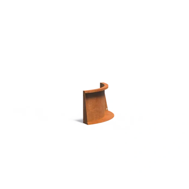 Keerwand binnenbocht Cortenstaal 3 mm 50x50x40 cm