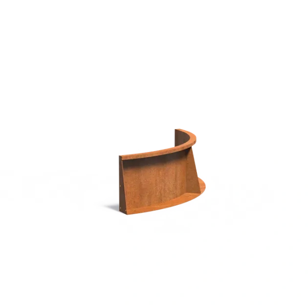 Keerwand binnenbocht Cortenstaal 3 mm 100x100x40 cm