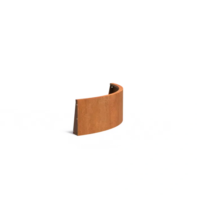 Keerwand buitenbocht Cortenstaal 3 mm 100x100x40 cm