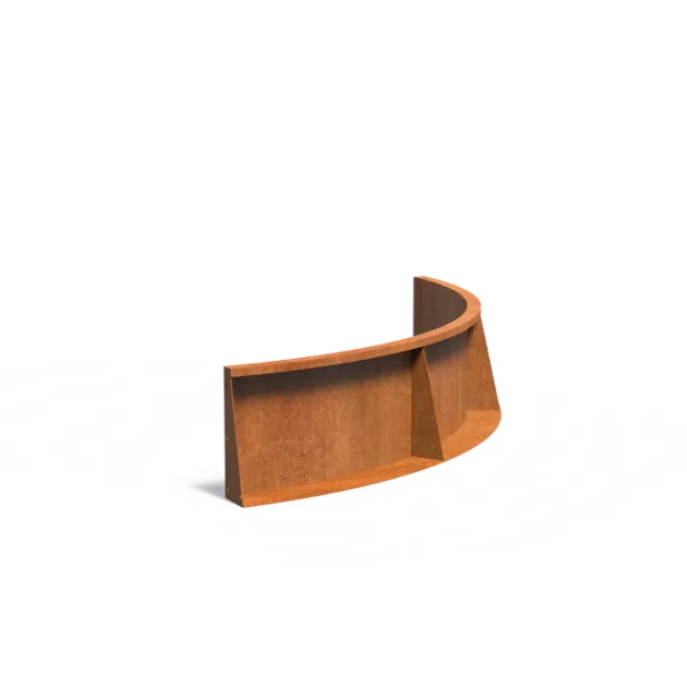 Keerwand binnenbocht Cortenstaal 3 mm 150x150x40 cm