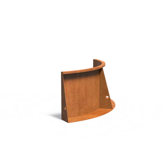 Keerwand binnenbocht Cortenstaal 3 mm 100x100x60 cm