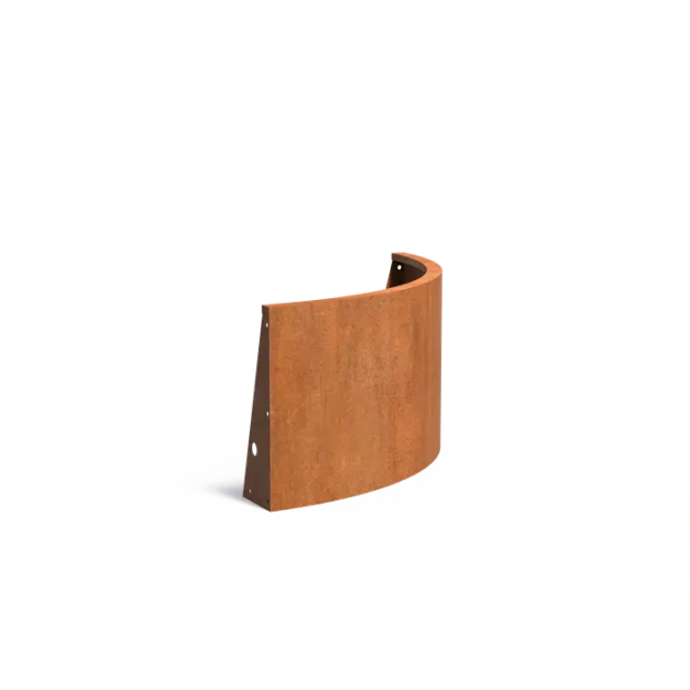 Keerwand buitenbocht Cortenstaal 3 mm 100x100x60 cm