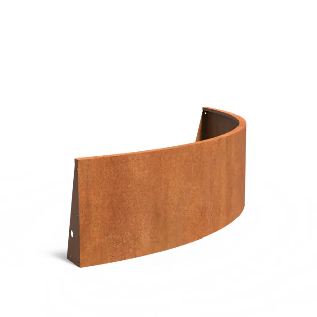 Keerwand buitenbocht Cortenstaal 3 mm 200x200x60 cm