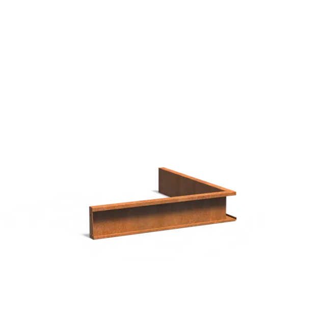Keerwand binnenhoek Cortenstaal 2 mm 100x100x20 cm