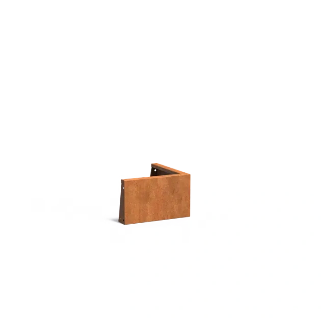 Keerwand buitenhoek Cortenstaal 2 mm 50x50x30 cm