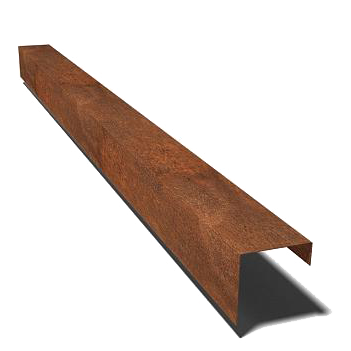 Cortenstaal overzetprofiel 5x5x5 cm (lengte 150 cm)