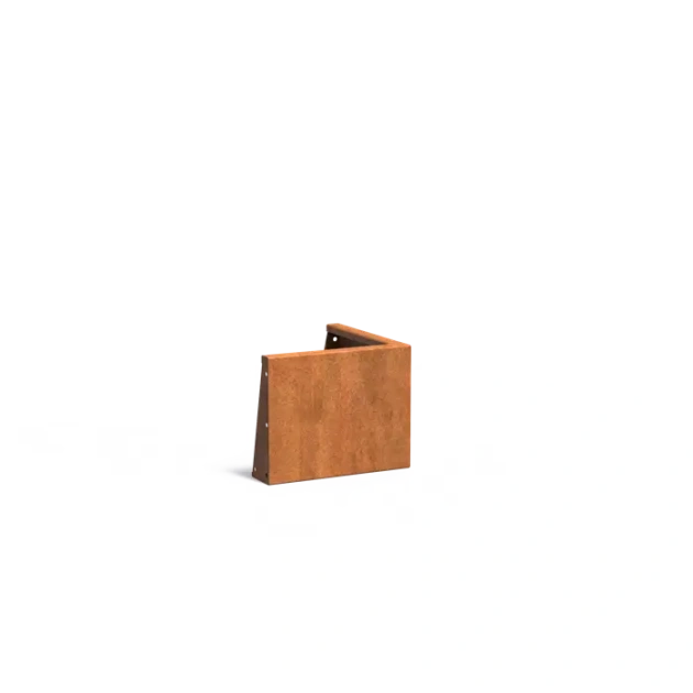 Keerwand buitenhoek Cortenstaal 3 mm 50x50x40 cm