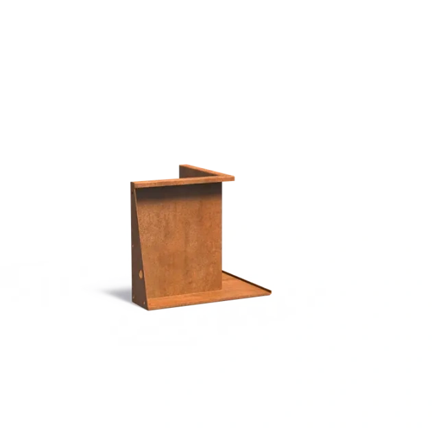 Keerwand binnenhoek Cortenstaal 3 mm 50x50x60 cm