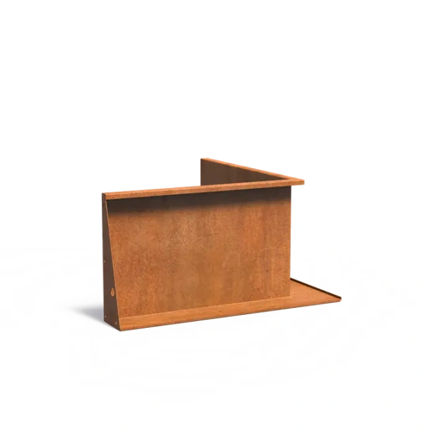 Keerwand binnenhoek Cortenstaal 3 mm 100x100x60 cm