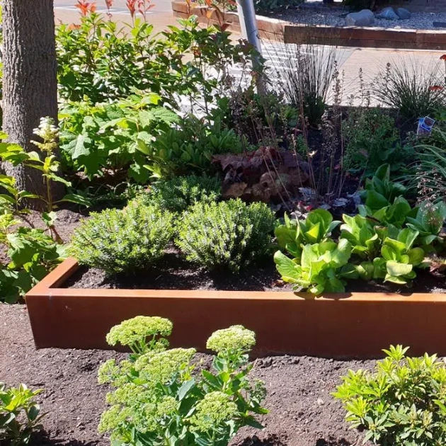 Keerwand recht Cortenstaal 2 mm 100x30 cm