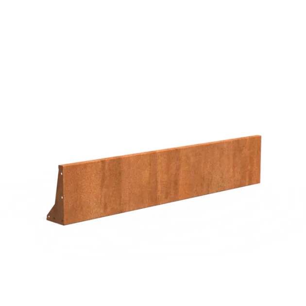 Keerwand recht Cortenstaal 3 mm 200x40 cm