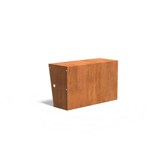 Keerwand recht met brede bovenrand Cortenstaal 3 mm 100x40x60 cm