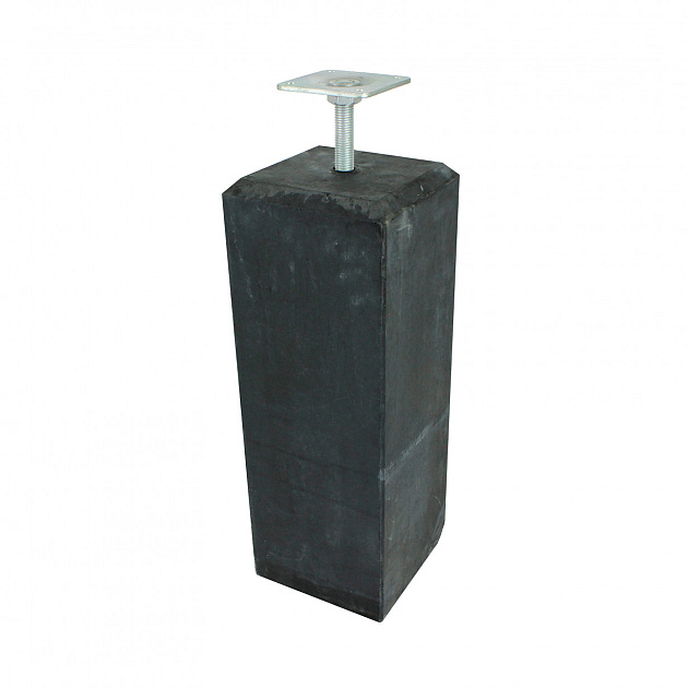 Betonpoer de Luxe 18x18x50 cm, Antraciet incl. verstelbare plaat M20