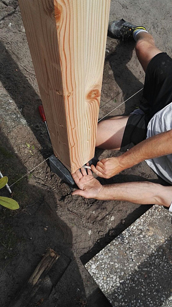 Betonpoer de Luxe 18x18x50 cm, Antraciet incl. verstelbare plaat M20