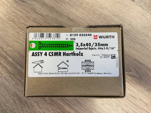 ASSY 4 A2 CSMR hardhout rvs 3,5x40/35
