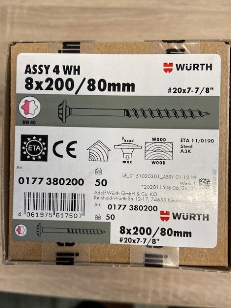 Gebintschroef Assy 8.0x200/80