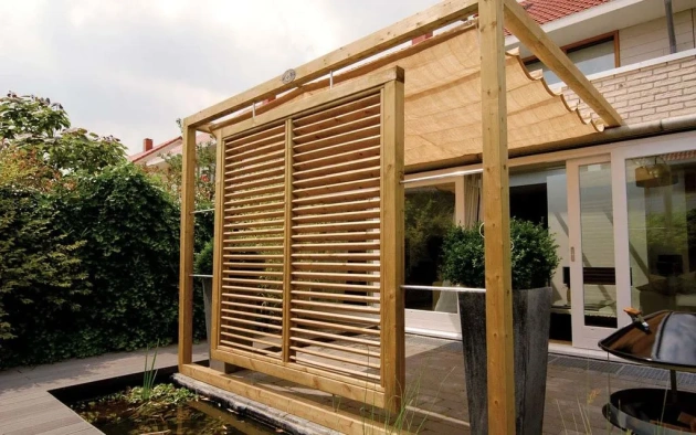 Shutterscherm met paneel geschaafd douglas 89x224 cm kleurloos geïmpregneerd