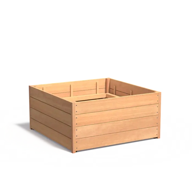 Plantenbak Carrez met bodem hardhout 120x120x57,4 cm
