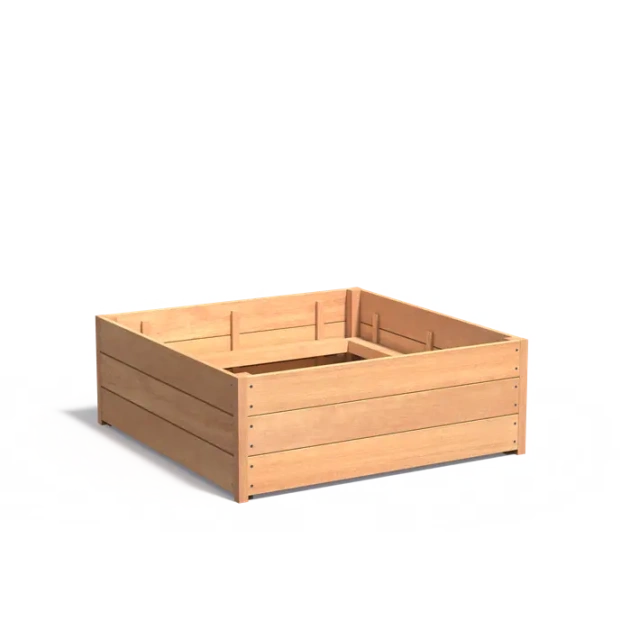Plantenbak Carrez met bodem hardhout 120x120x43,5 cm