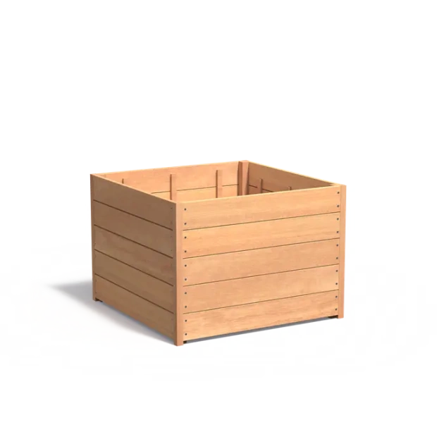Plantenbak Carrez met bodem hardhout 100x100x71,3 cm
