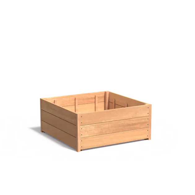 Plantenbak Carrez met bodem hardhout 100x100x43,5 cm