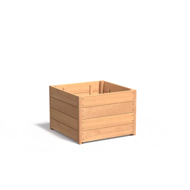Plantenbak Carrez met bodem hardhout 80x80x57,4 cm