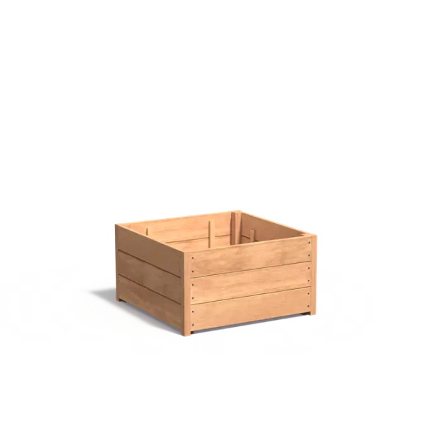 Plantenbak Carrez met bodem hardhout 80x80x43,5 cm