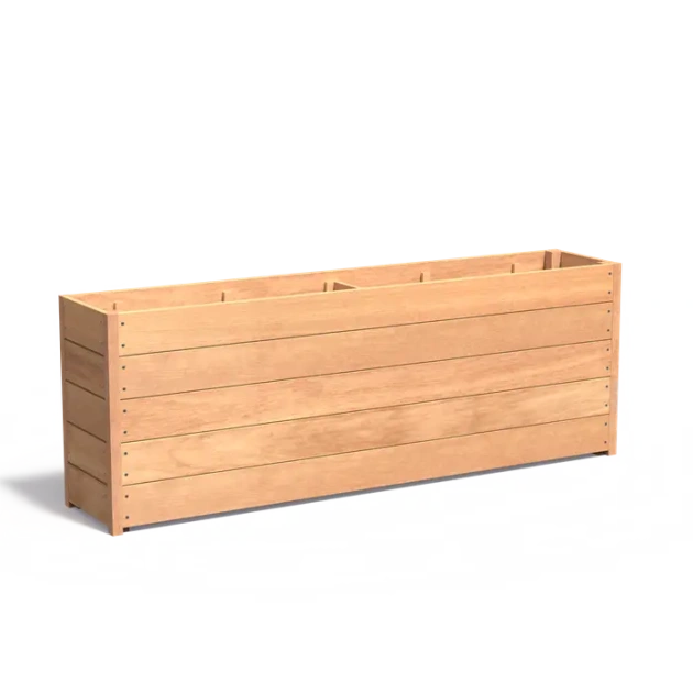Plantenbak Carrez met bodem hardhout 200x40x71,3 cm