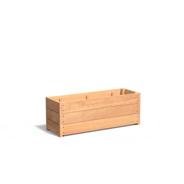 Plantenbak Carrez met bodem hardhout 120x40x43,5 cm