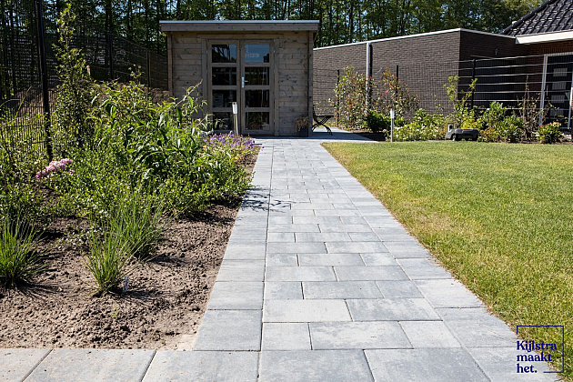 Straksteen 20x30x5 cm Grijs/Zwart