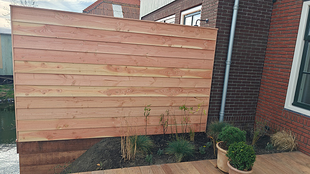 Actie JWOODS Douglas Fijnbezaagde Zweeds Rabat Plank 1,2-2,7x19,5x400 cm, Naturel