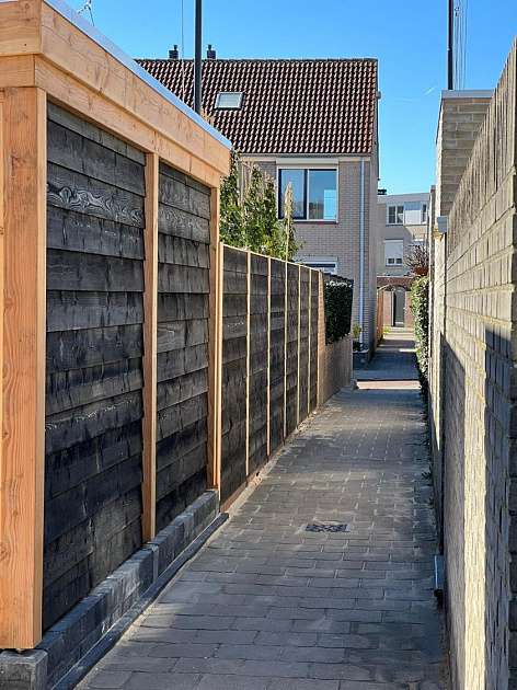 Actie JWOODS Douglas Fijnbezaagde Zweeds Rabat Plank 1,2-2,7x19,5x300 cm, Zwart Dekkende Beits