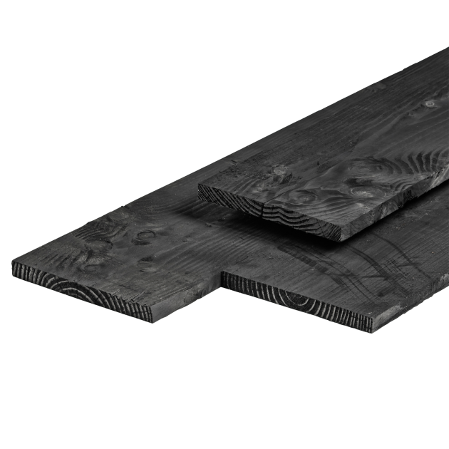 JWOODS Douglas Fijnbezaagde Plank 2,2x20x400 cm, zwart gedompeld