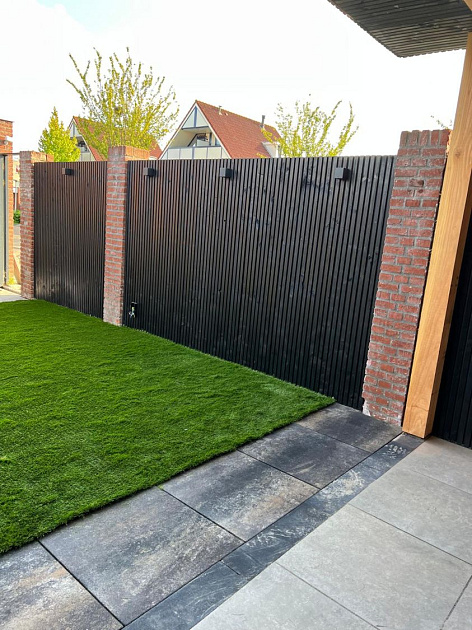 JWOODS Vuren Triple Profiel Plank 2,2x14x400 cm, Zwart Gespoten