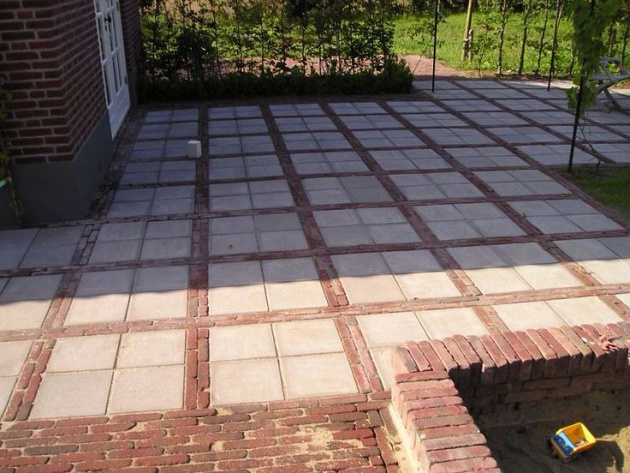 Betontegels 30x30x4,5 cm Grijs met facet