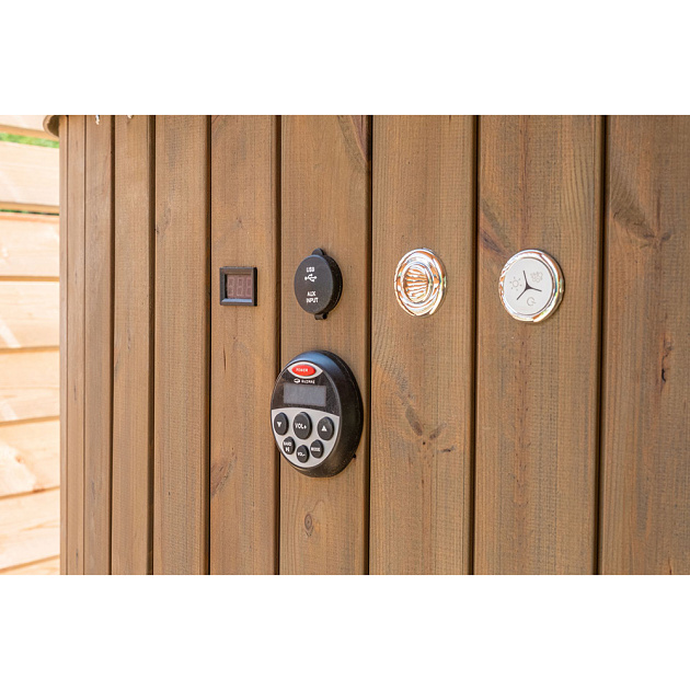 Hottub Deluxe XL met interne kachel thermisch gemodificeerd, geschaafd vuren